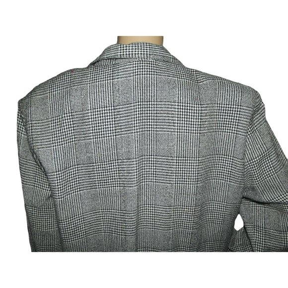 Vtg Michael & Company Blazer Sz Medium Black White Houndstooth Boyfriend Jacket - Picture 7 of 9